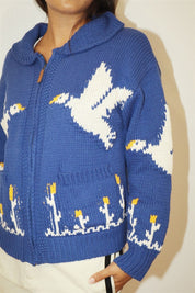 Birds of a Feather Zip-Up Cardigan - Westly