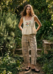 Bixby Plaid Printed Multi Color Barrel Pants - Westly