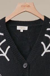 Black Widow Button-Front Knit Cardigan - Westly
