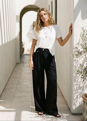 Blaire Wide - Leg Pleated Trousers - Westly