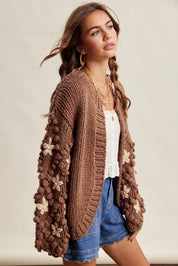 Bloom House Dimensional Floral Cardigan in Mocha - product photo 10