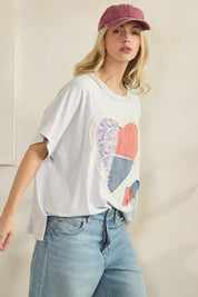 Bluebell Quilted Heart Vintage Top - Westly