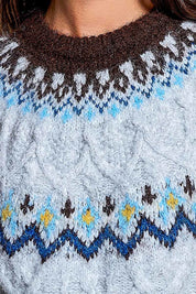 Bluebird Lodge Cable Knit Fair Isle Sweater - Westly