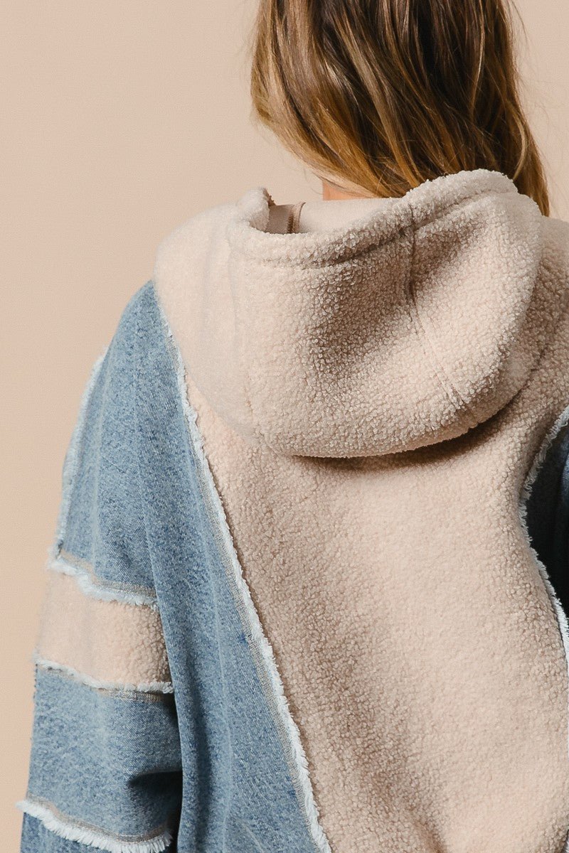 Blueprint Mixed Media Zip-Up Hoodie - Westly