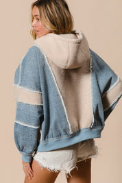 Blueprint Mixed Media Zip-Up Hoodie - Westly