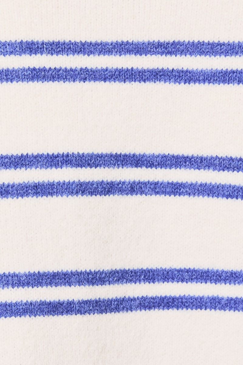 Bluewater Striped Crewneck Sweater in White Blue Stripe - product photo 6