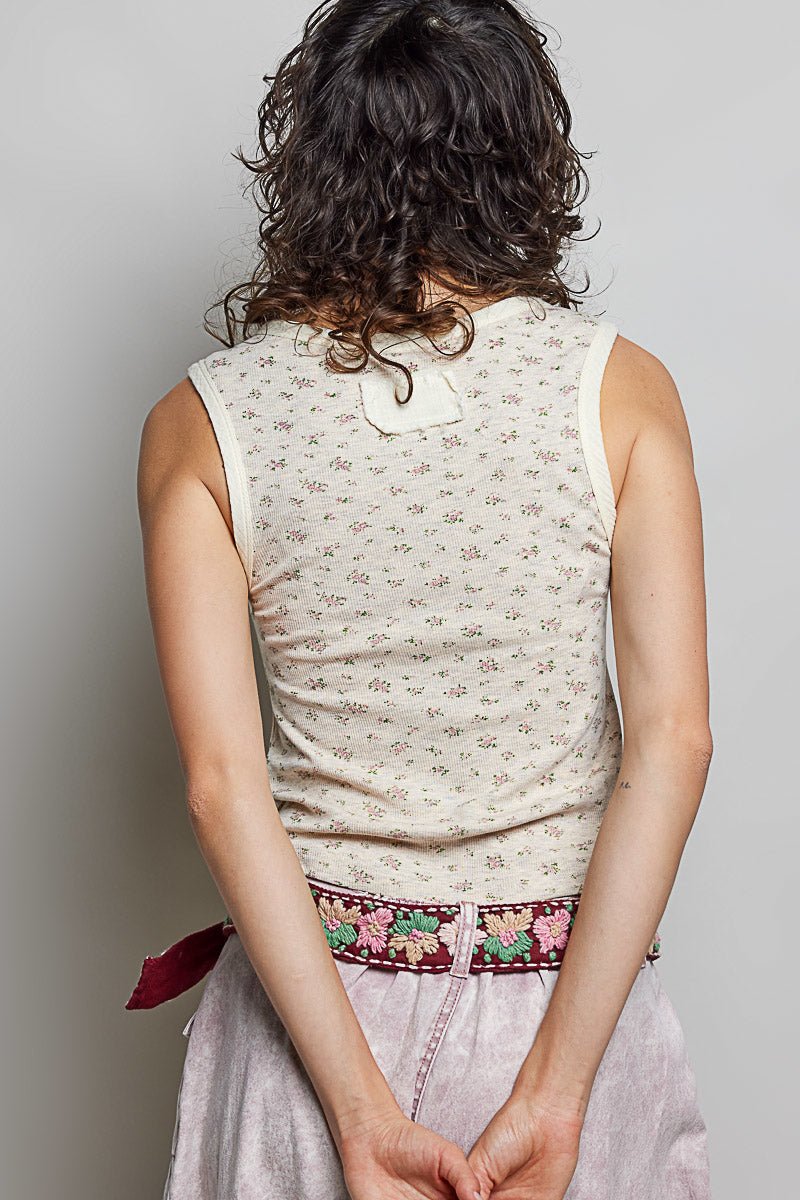 Blythe Floral Henley Tank [PRE - ORDER 6/10] - Westly