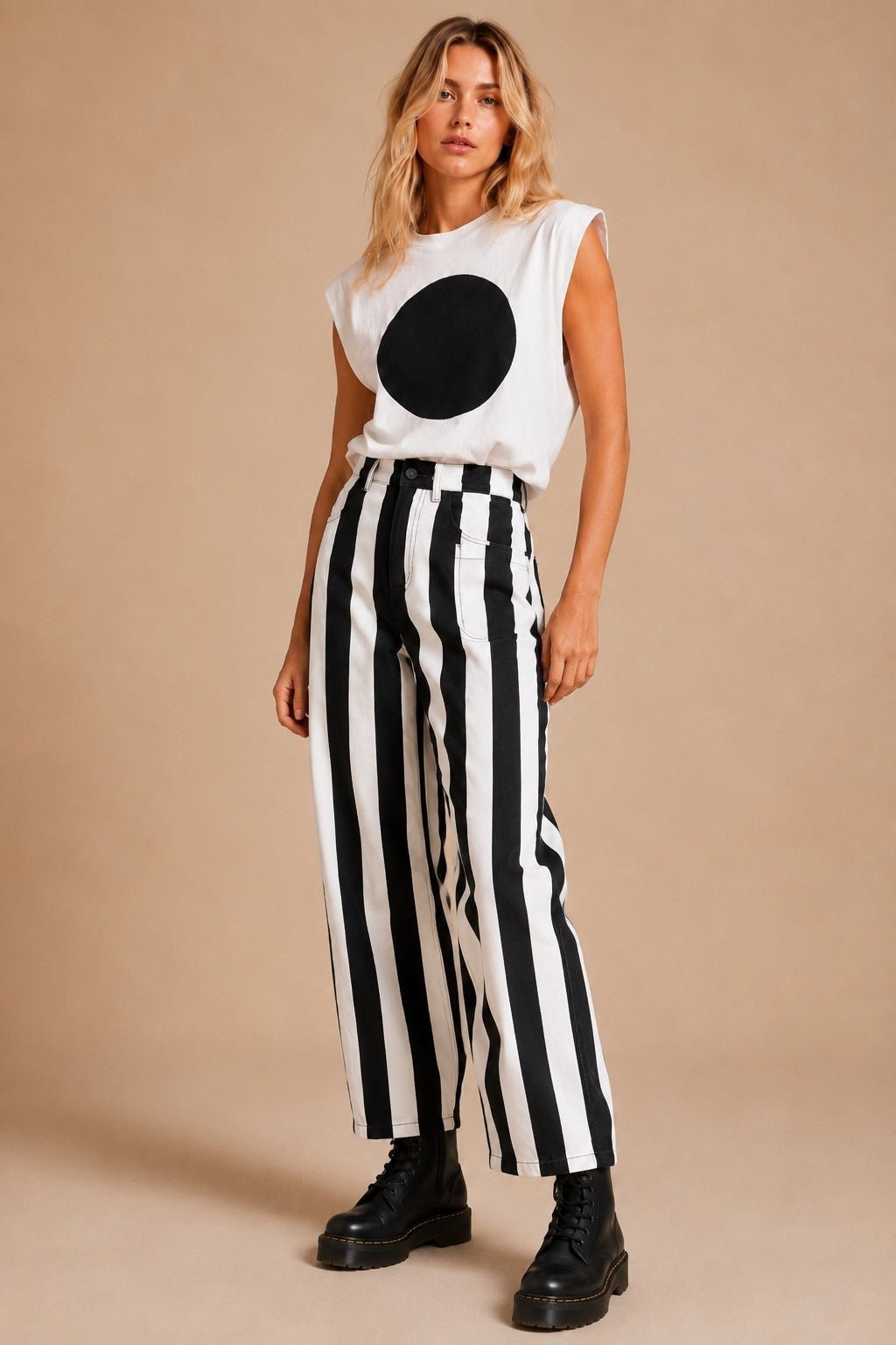 Boardwalk Striped Barrel Jeans - Westly