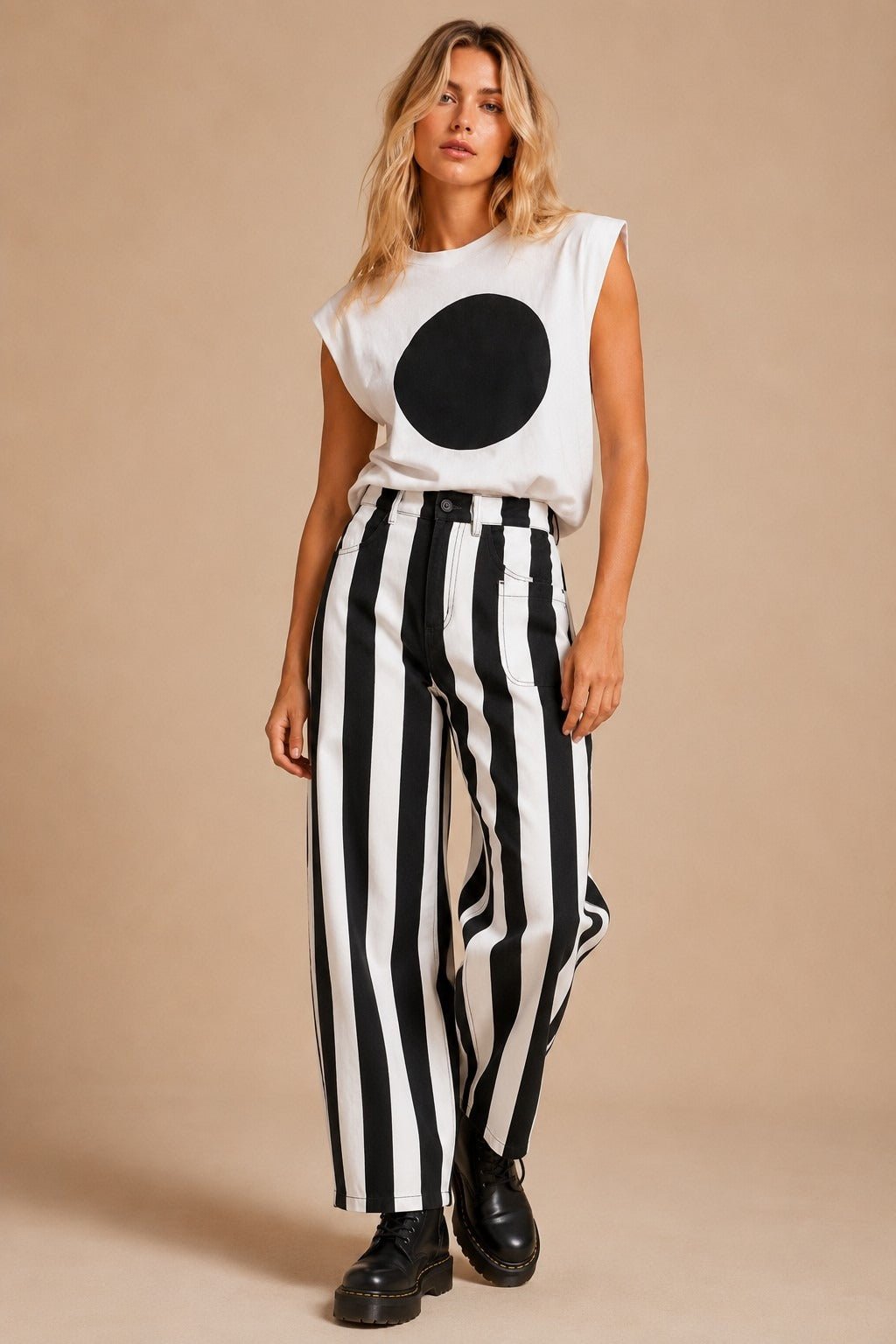 Boardwalk Striped Barrel Jeans - Westly