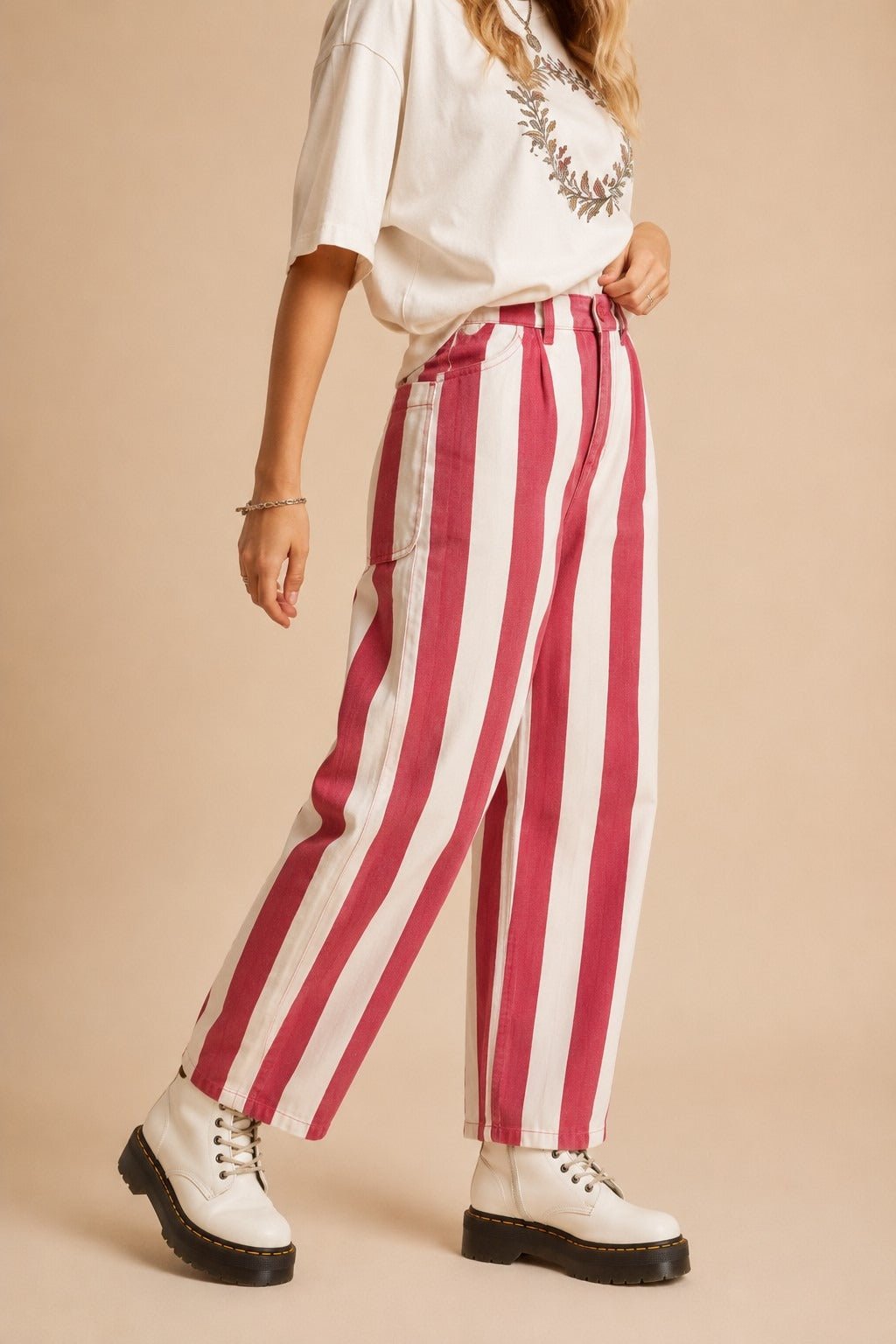 Boardwalk Striped Barrel Jeans - Westly