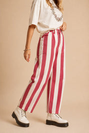 Boardwalk Striped Barrel Jeans - Westly