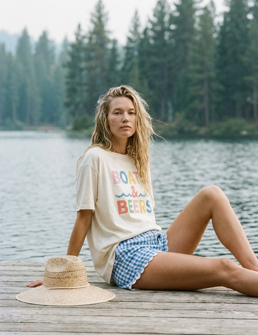 Boats & Beers Oversized Graphic Tee - Westly