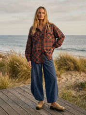 Bonfire Plaid Washed Button Down Shirt - Westly