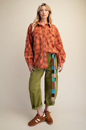 Bonfire Plaid Washed Button Down Shirt - Westly