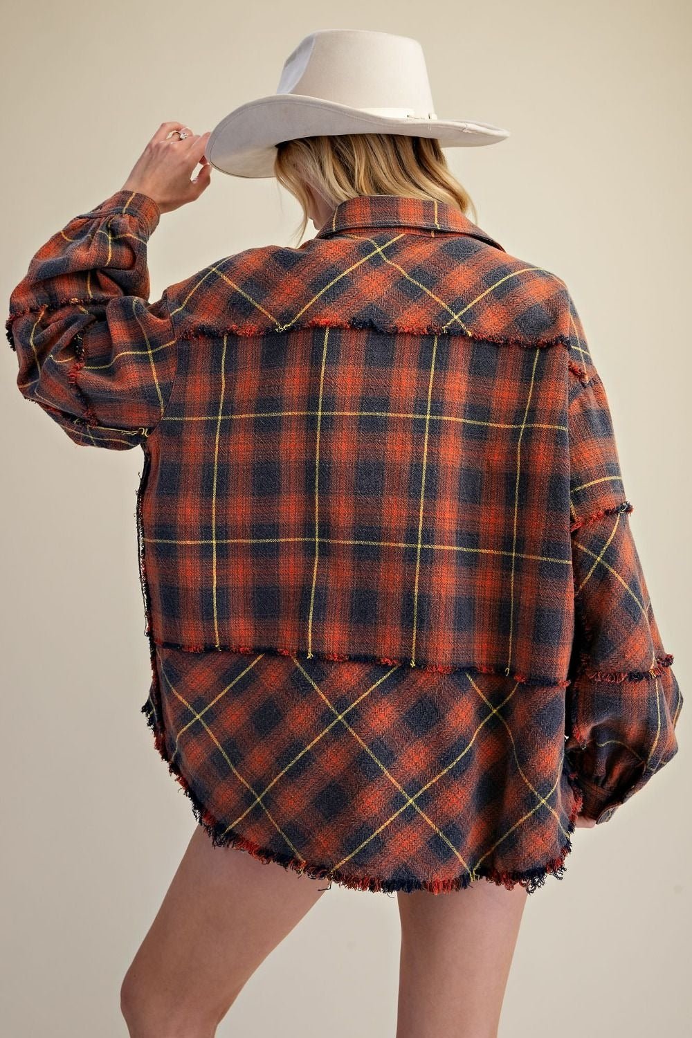 Bonfire Plaid Washed Button Down Shirt - Westly