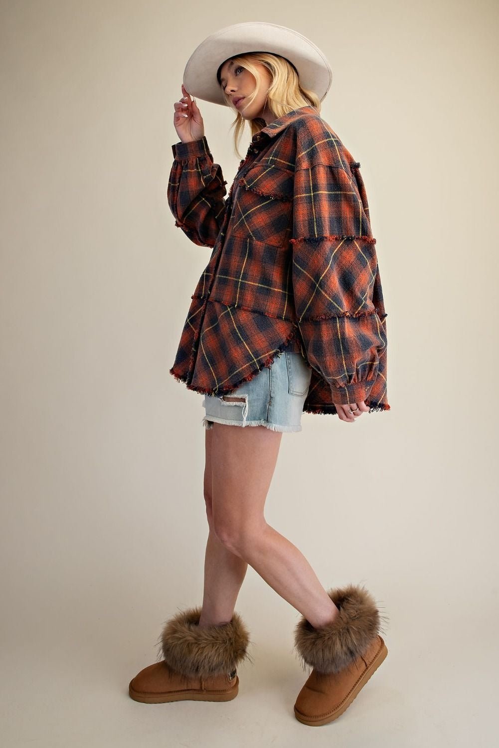 Bonfire Plaid Washed Button Down Shirt - Westly