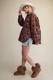 Bonfire Plaid Washed Button Down Shirt - Westly