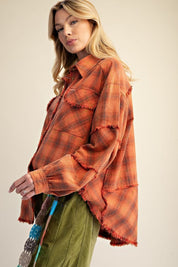 Bonfire Plaid Washed Button Down Shirt - Westly