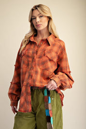 Bonfire Plaid Washed Button Down Shirt - Westly