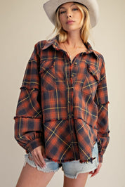 Bonfire Plaid Washed Button Down Shirt - Westly