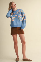 Botanical Relief Floral Applique Sweater - Westly