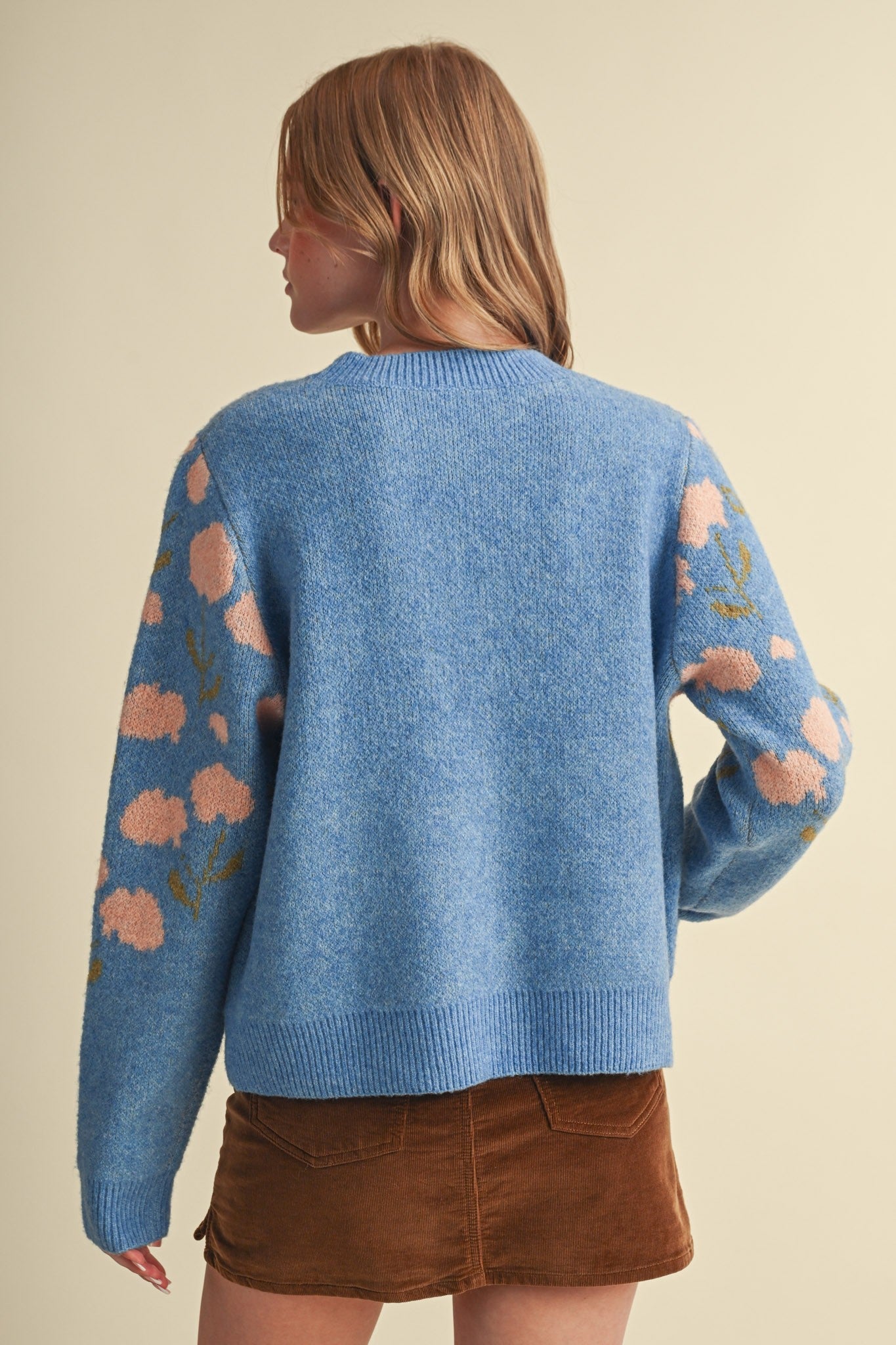 Botanical Relief Floral Applique Sweater - Westly