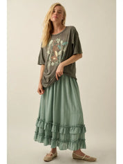 Botanical Tiger Vintage - Wash Oversized Graphic Tee - Westly