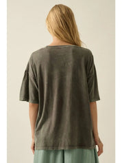 Botanical Tiger Vintage - Wash Oversized Graphic Tee - Westly