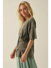 Botanical Tiger Vintage - Wash Oversized Graphic Tee - Westly