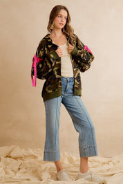 Bow and Arrow Camo Ribbon Zip Hoodie - Westly