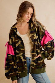 Bow and Arrow Camo Ribbon Zip Hoodie - Westly