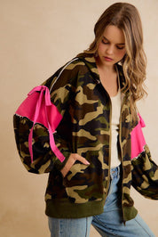 Bow and Arrow Camo Ribbon Zip Hoodie - Westly
