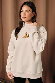 Bowen Golden Retriever Mock Neck Sweatshirt in Beige, photo 1
