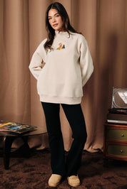 Bowen Golden Retriever Mock Neck Sweatshirt in Beige, photo 4