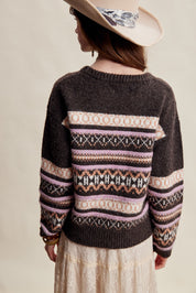 Braemar Fair Isle Crewneck Sweater in Mocha - product photo 10