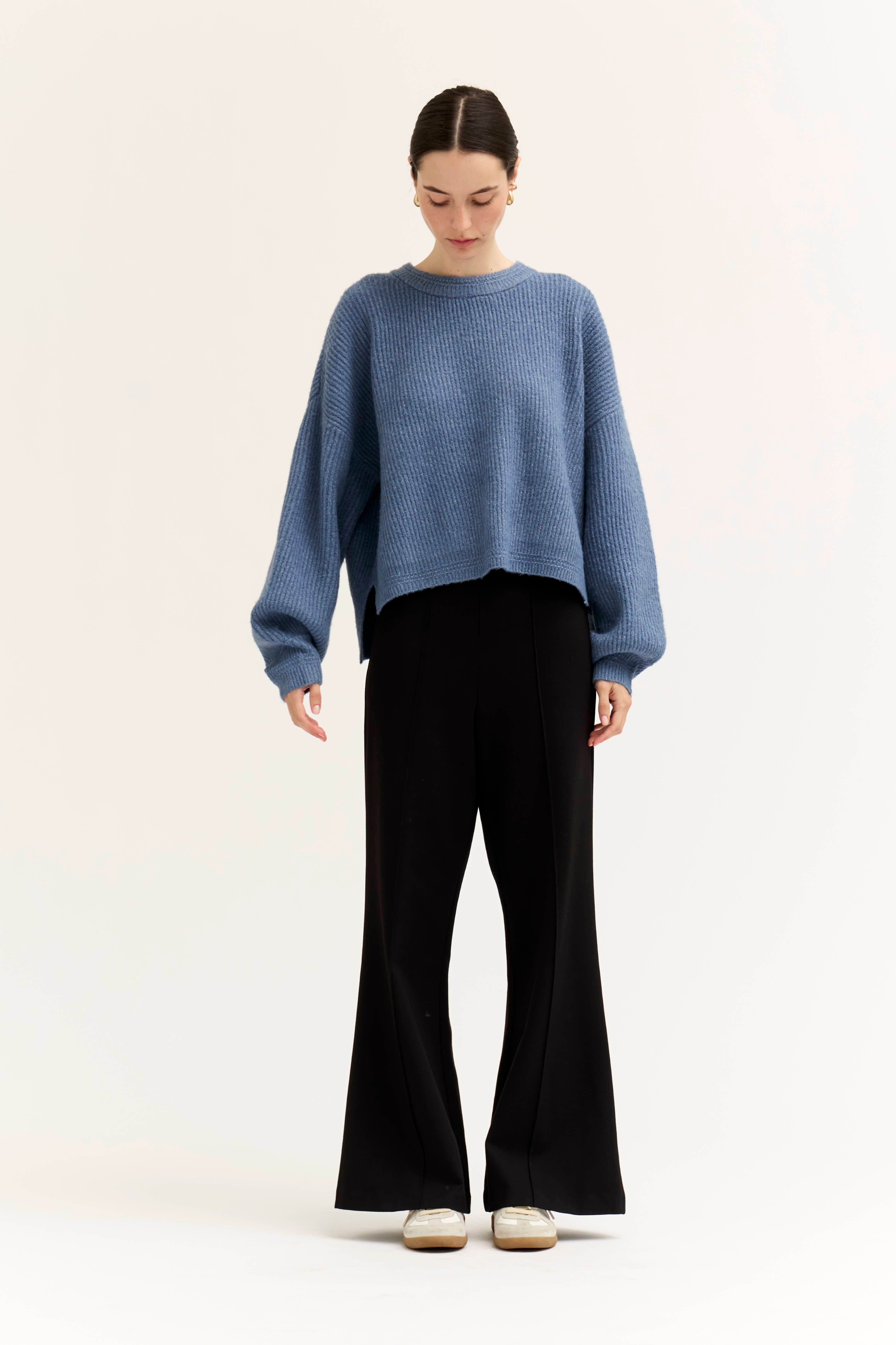 Breezeway Oversized Rib Knit Sweater in Blue Bonnet, photo 2