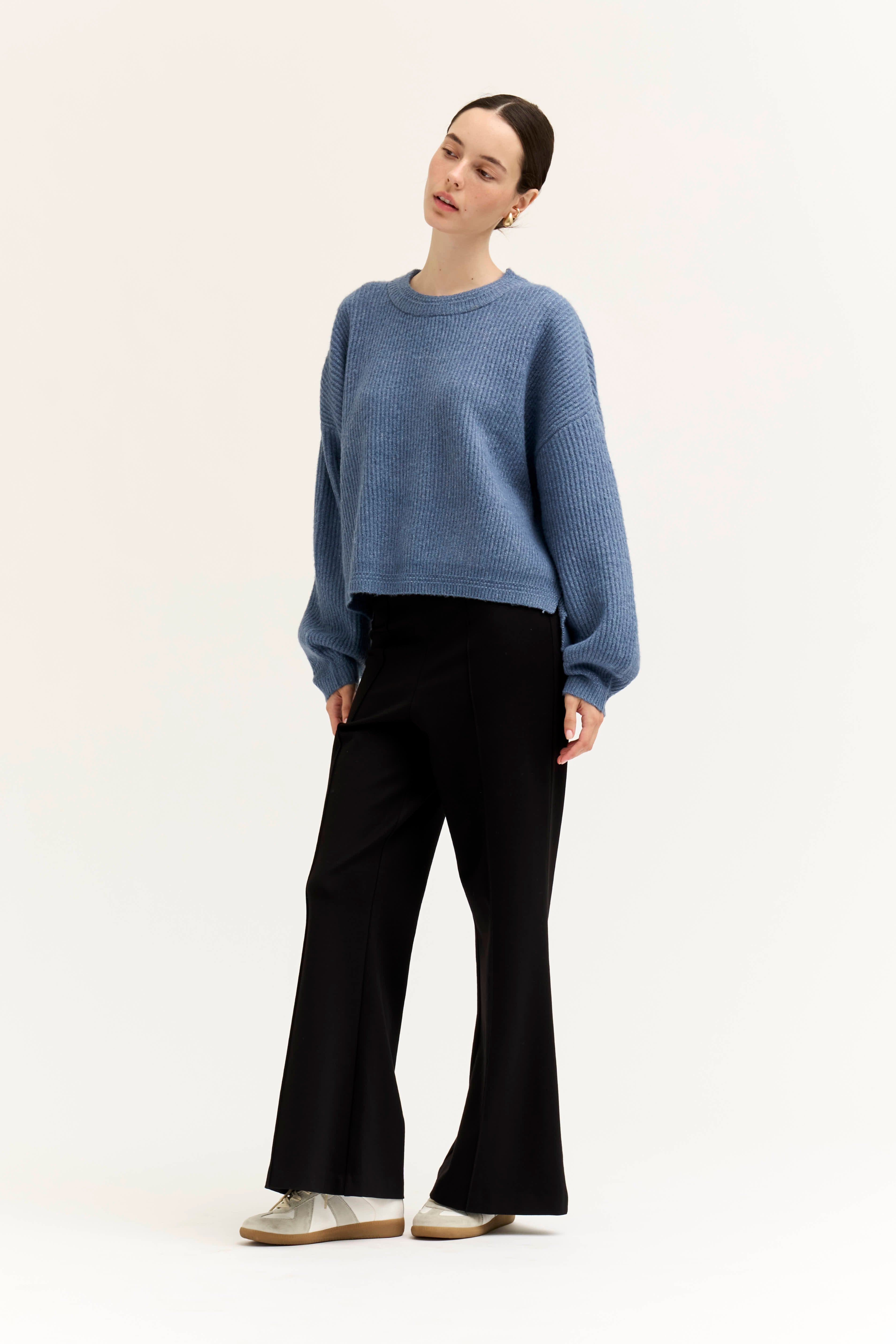 Breezeway Oversized Rib Knit Sweater in Blue Bonnet, photo 4