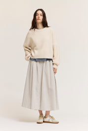 Breezeway Oversized Rib Knit Sweater in Cream, photo 1