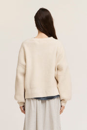 Breezeway Oversized Rib Knit Sweater in Cream, photo 6