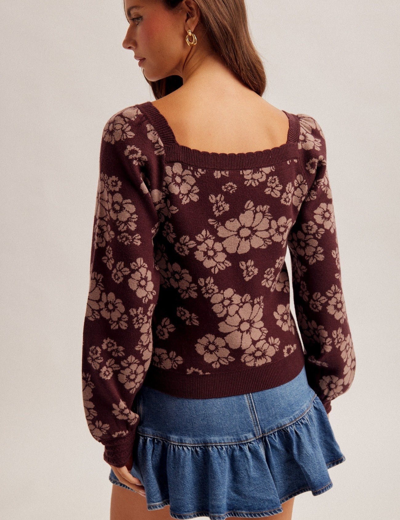 Briarfield Floral Square Neck Sweater - Westly