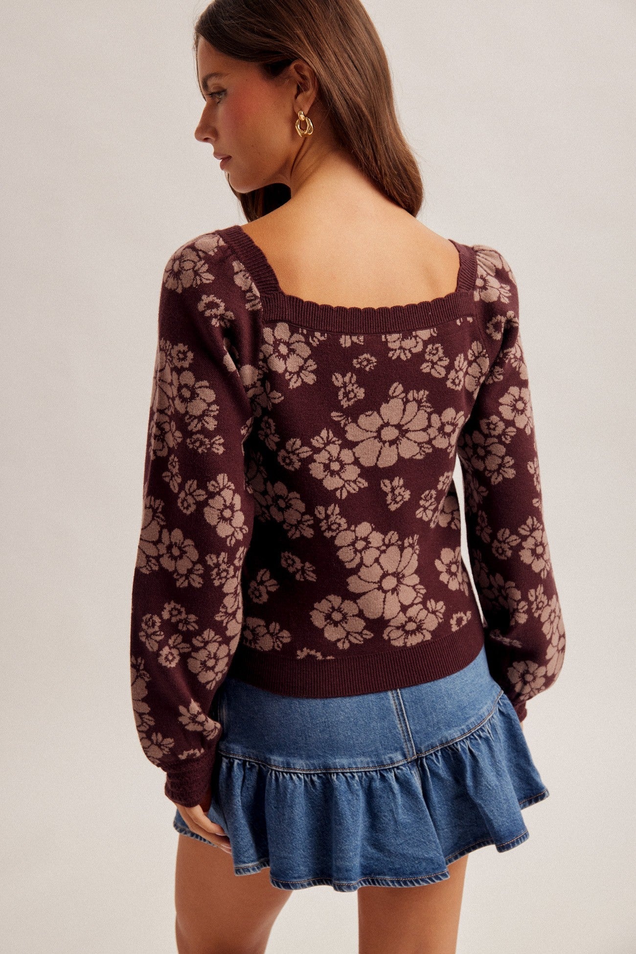 Briarfield Floral Square Neck Sweater - Westly