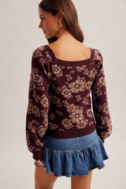 Briarfield Floral Square Neck Sweater - Westly