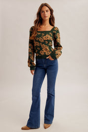Briarfield Floral Square Neck Sweater - Westly