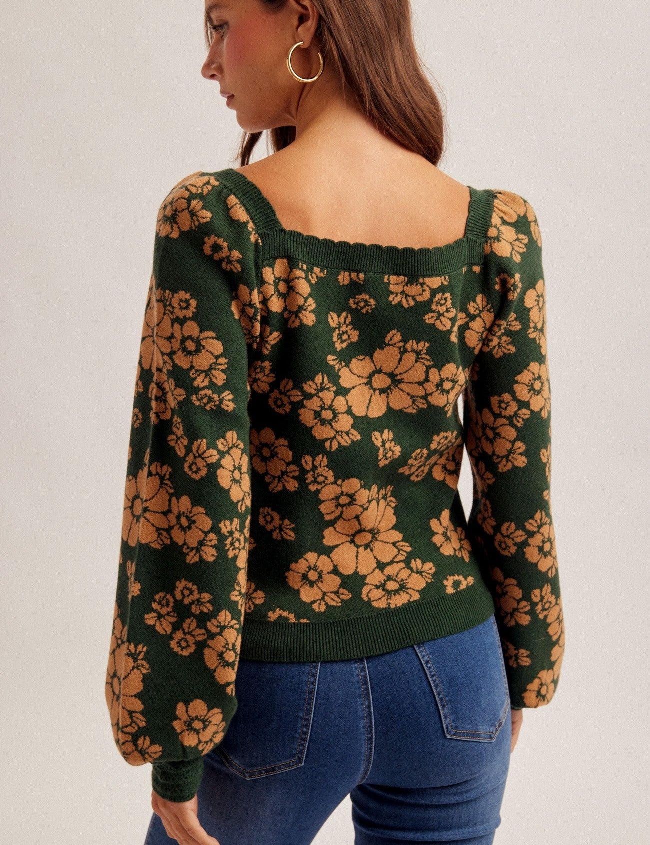 Briarfield Floral Square Neck Sweater - Westly