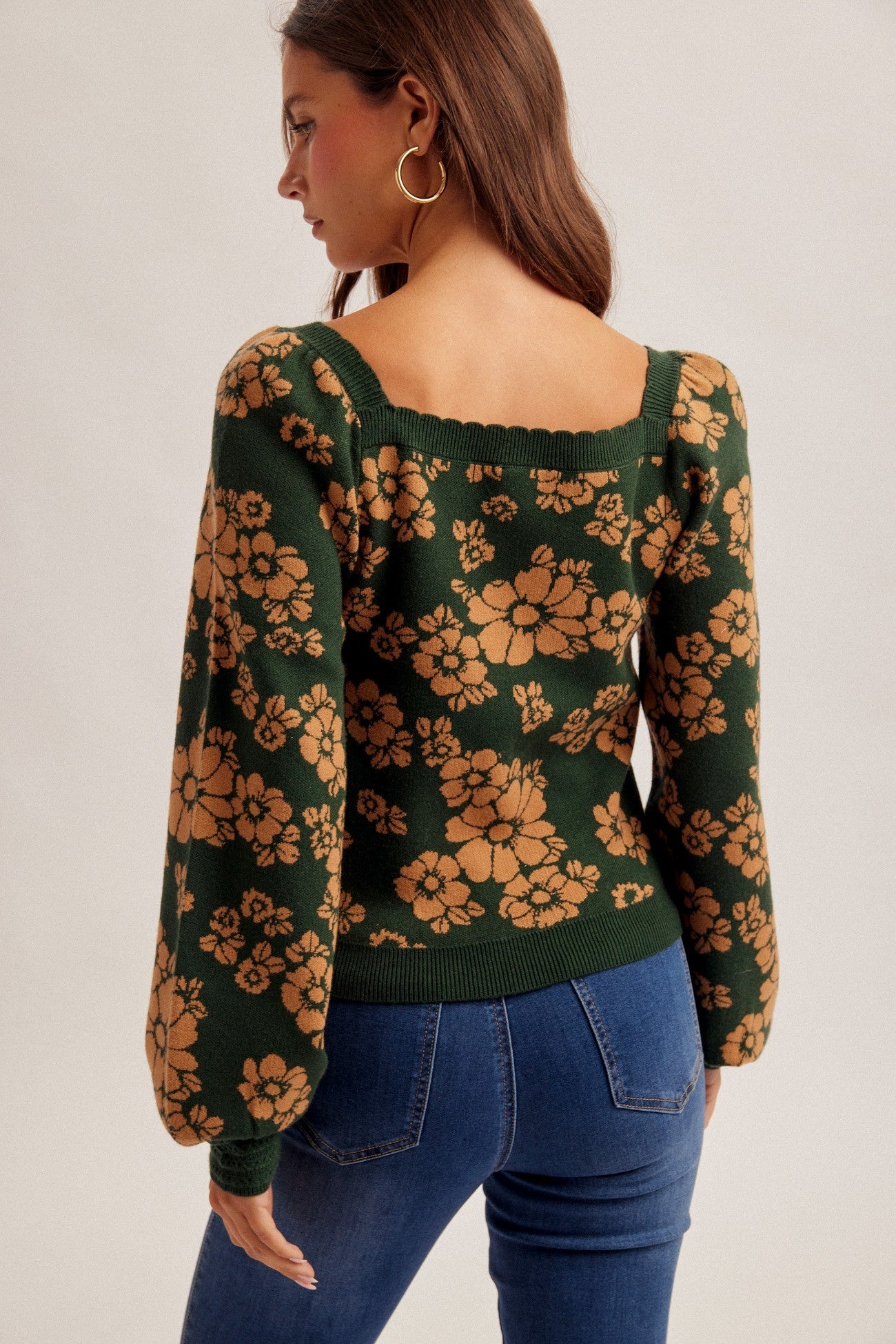 Briarfield Floral Square Neck Sweater - Westly
