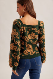 Briarfield Floral Square Neck Sweater - Westly