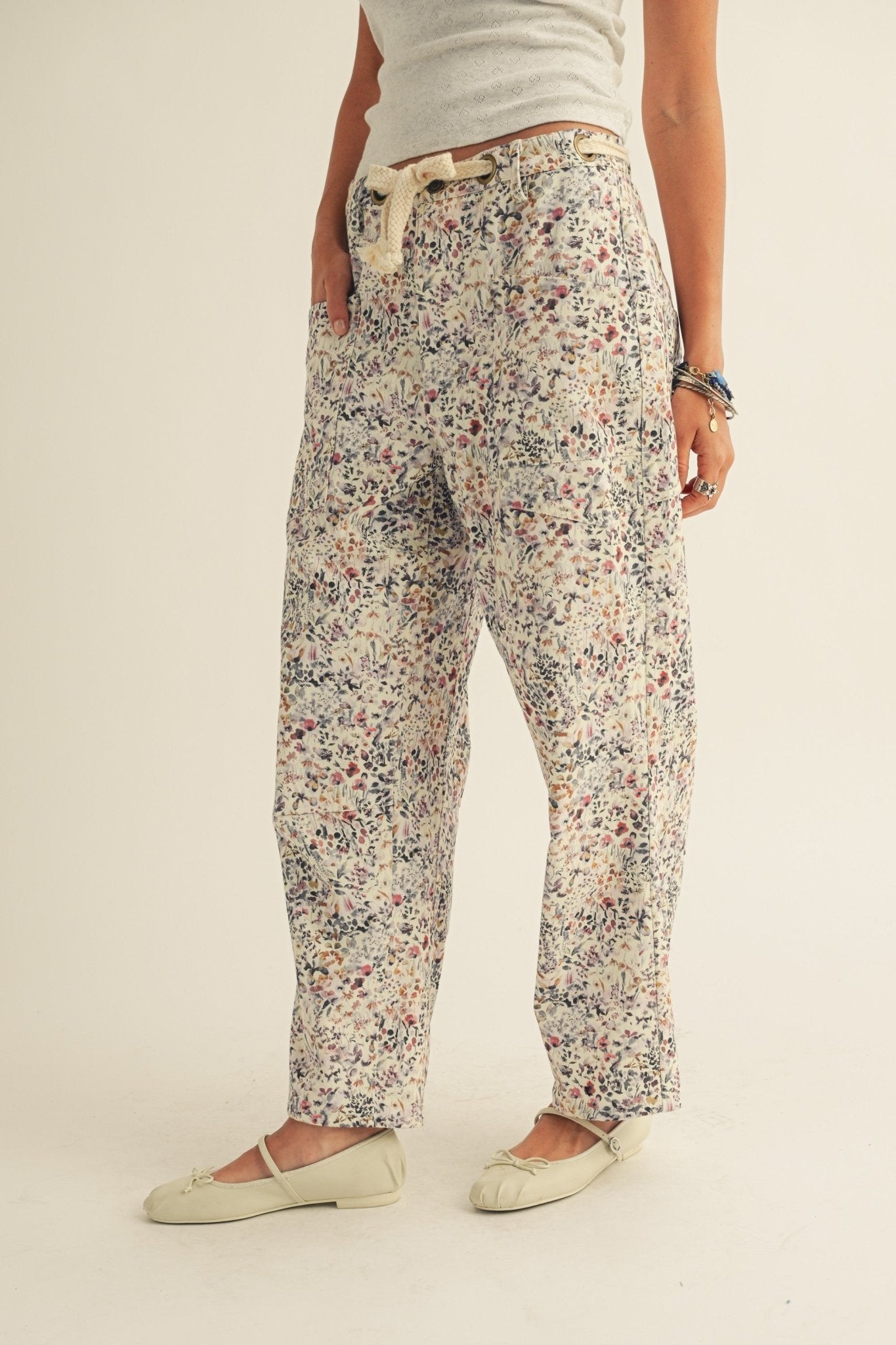 Bridgette Pull - on Printed Rope String Pants - Westly