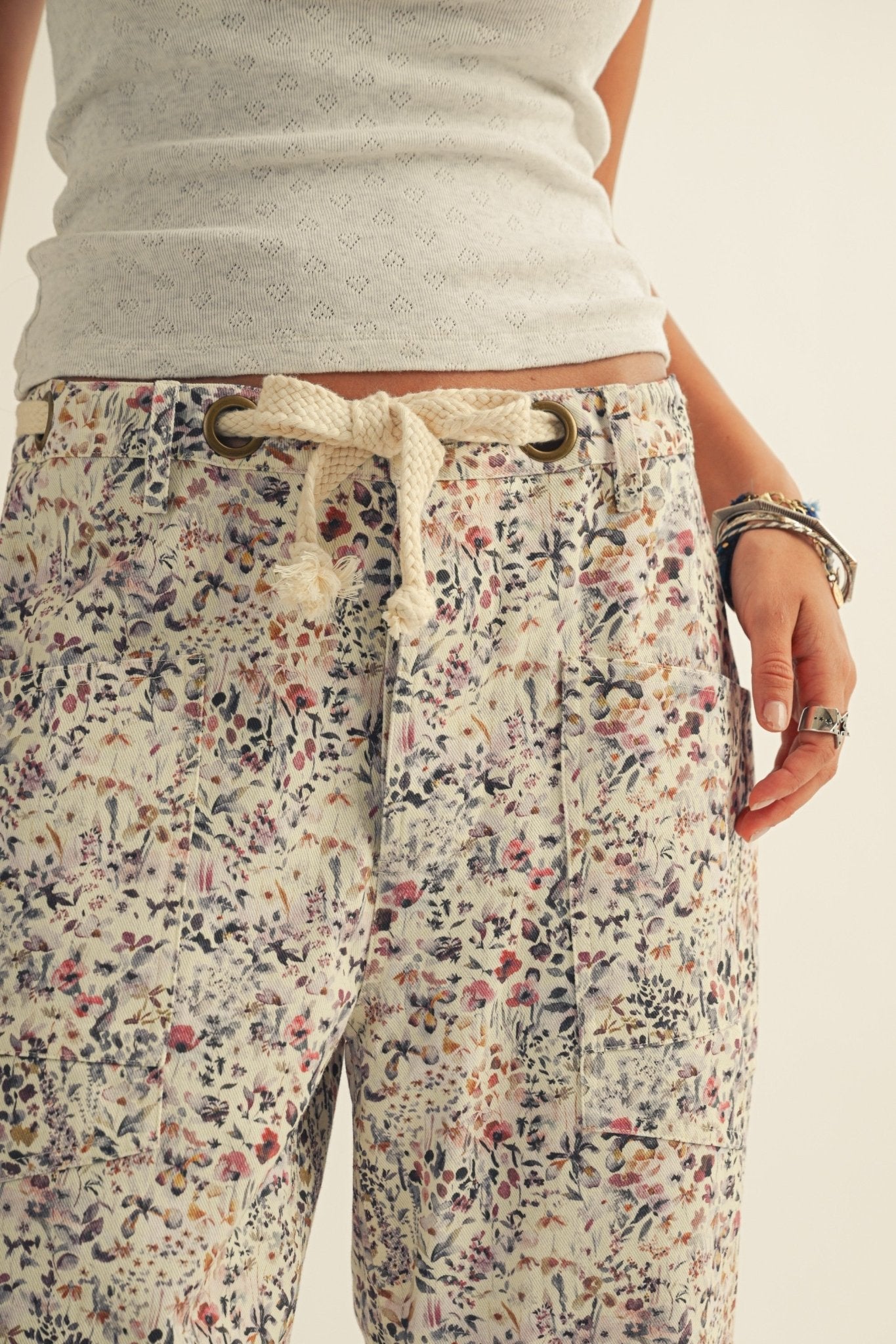 Bridgette Pull - on Printed Rope String Pants - Westly