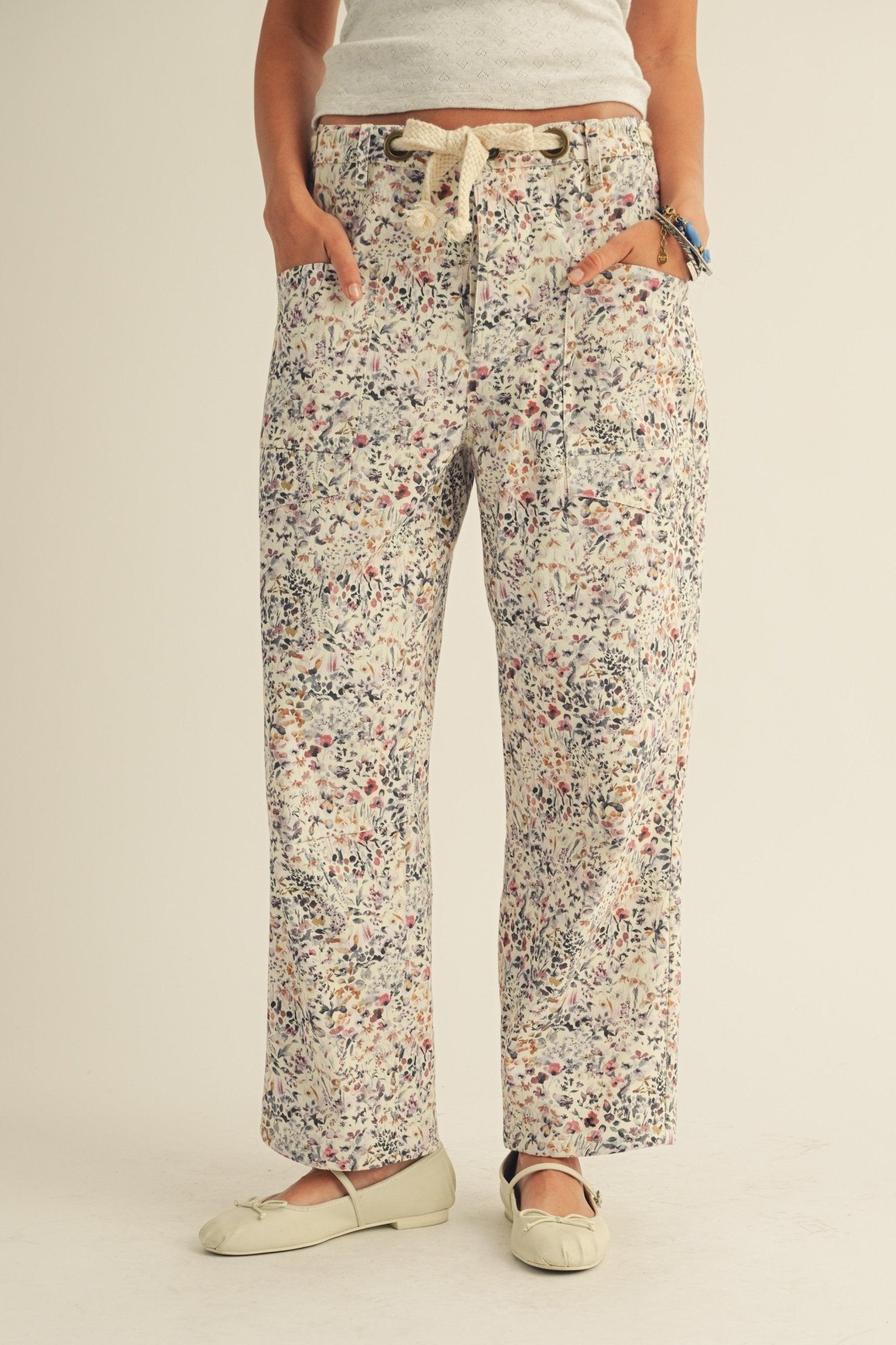 Bridgette Pull - on Printed Rope String Pants - Westly