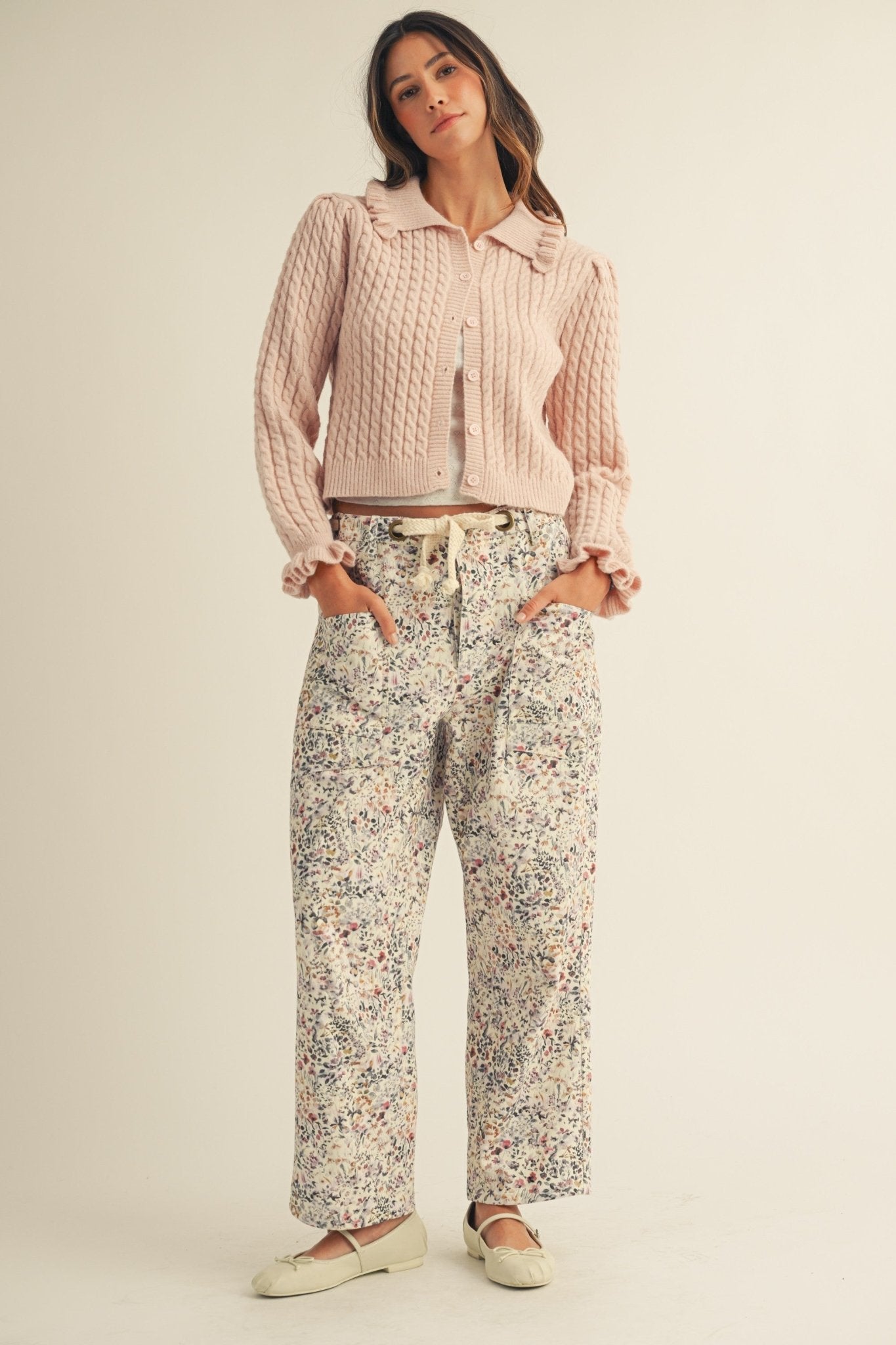 Bridgette Pull - on Printed Rope String Pants - Westly
